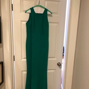 Carmen Marc Valvo emerald green long dress